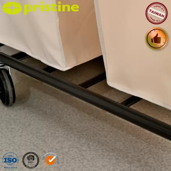 280L 商業用ランドリーカート 車輪付き - 2 セクションに分割 - HUEI