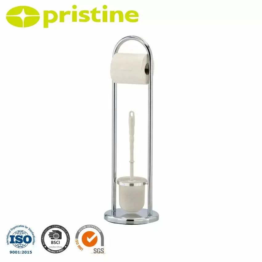 トイレットペーパーホルダーとトイレブラシスタンドの予備ロール2個